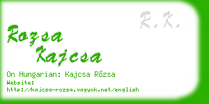rozsa kajcsa business card