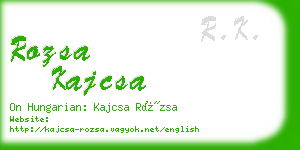 rozsa kajcsa business card